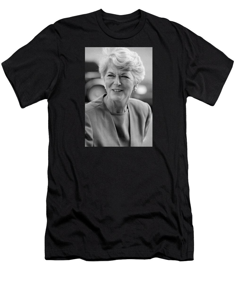Geraldine Ferraro T-Shirt featuring the photograph Geraldine Ferraro - 1998 by War Is Hell Store
