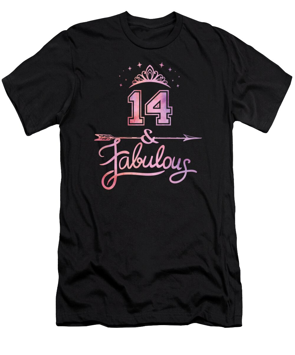 flåde Secréte helvede Girls 14 Years Old And Fabulous Girl 14th Birthday design T-Shirt by Art  Grabitees - Fine Art America