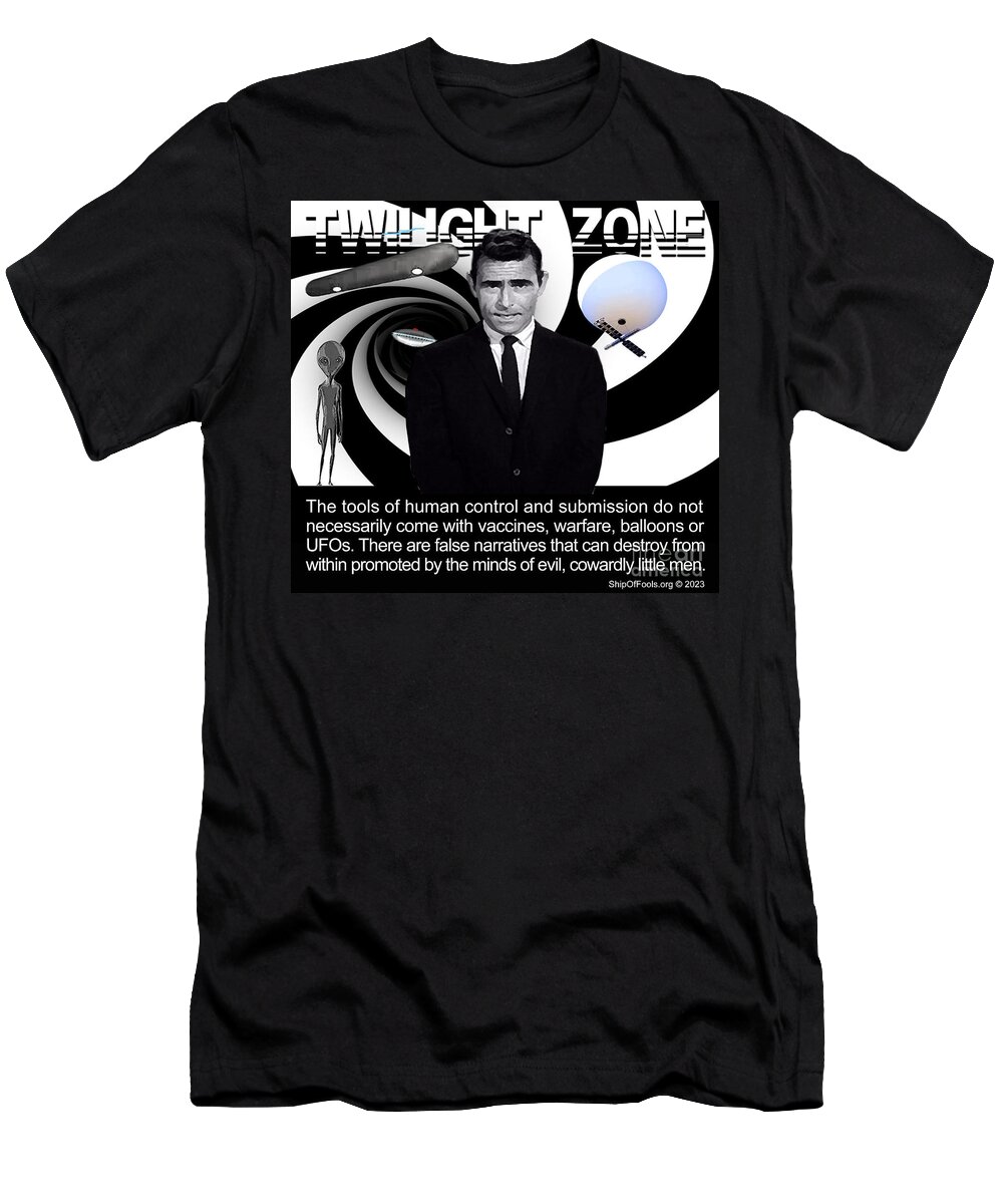 Twiight Zone T-Shirt featuring the digital art Twilight Zone - Globophobia by Aye Magine
