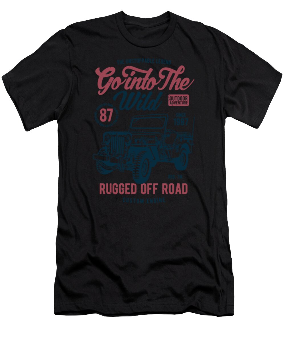 Jeep T-Shirt featuring the digital art Go Into The Wild Rugged Off Road Jeep by Tinh Tran Le Thanh