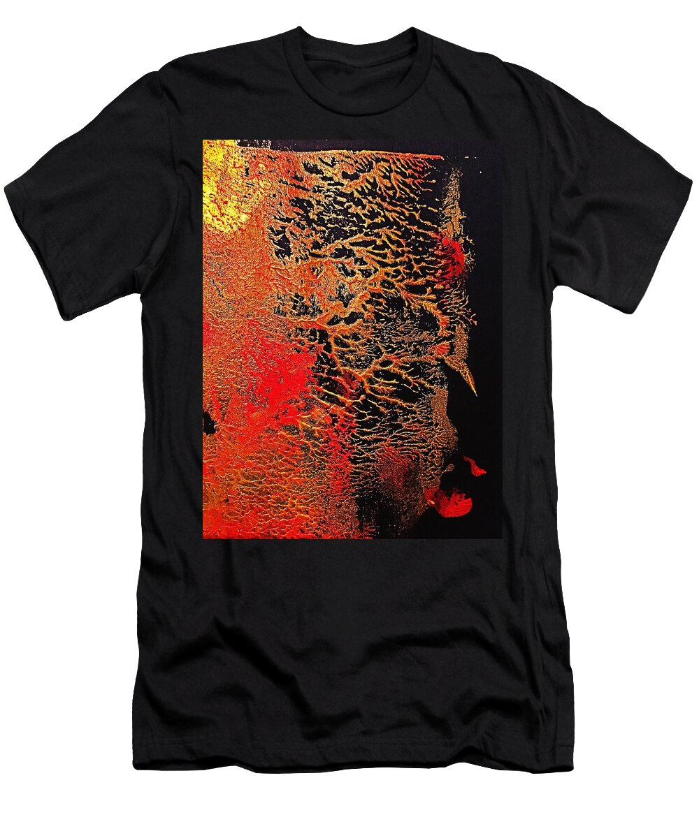 Art T-Shirt featuring the painting Golden Moments by Tanja Leuenberger