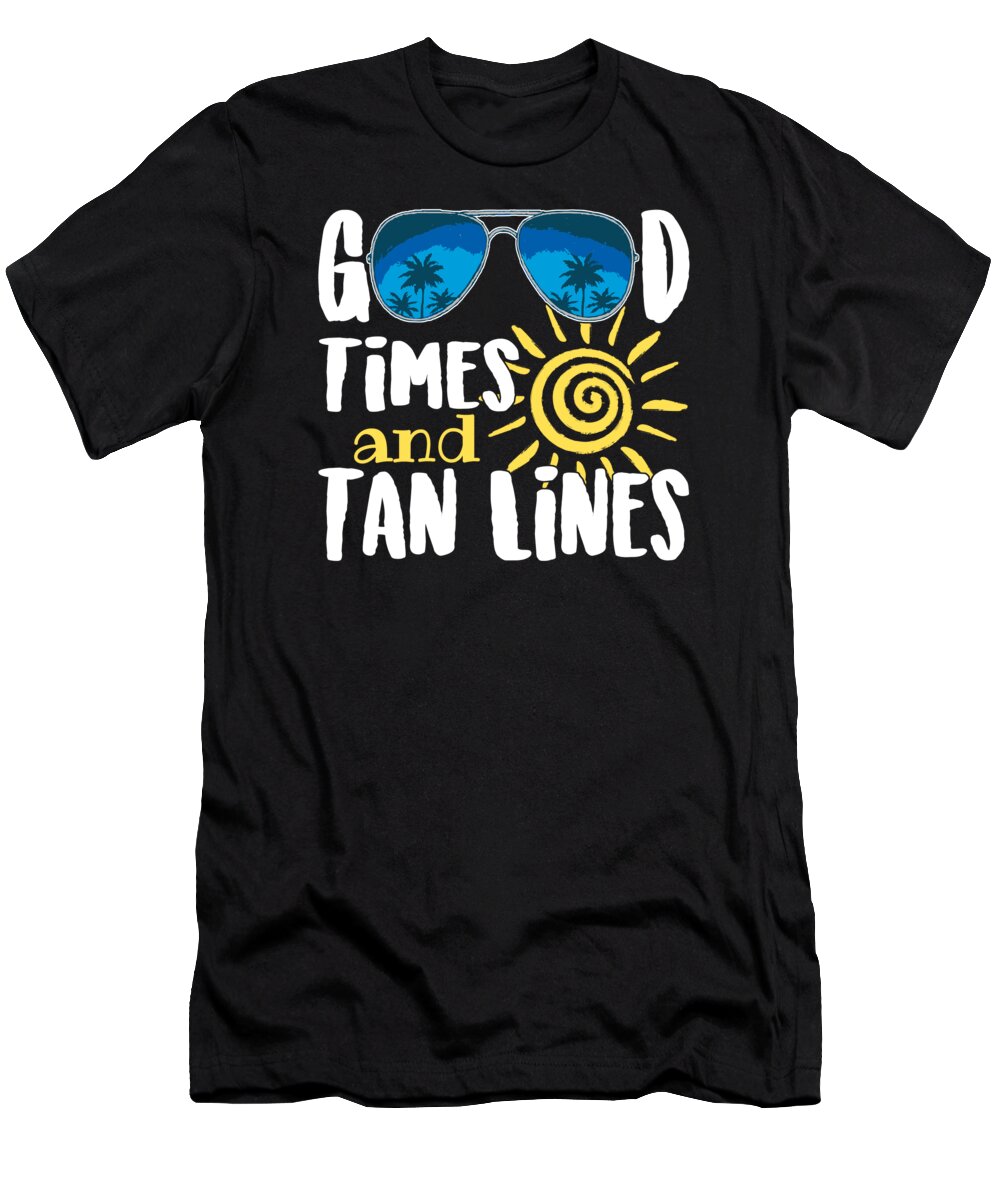 Beach T-Shirt featuring the digital art Good Times and Tan Lines by Jacob Zelazny