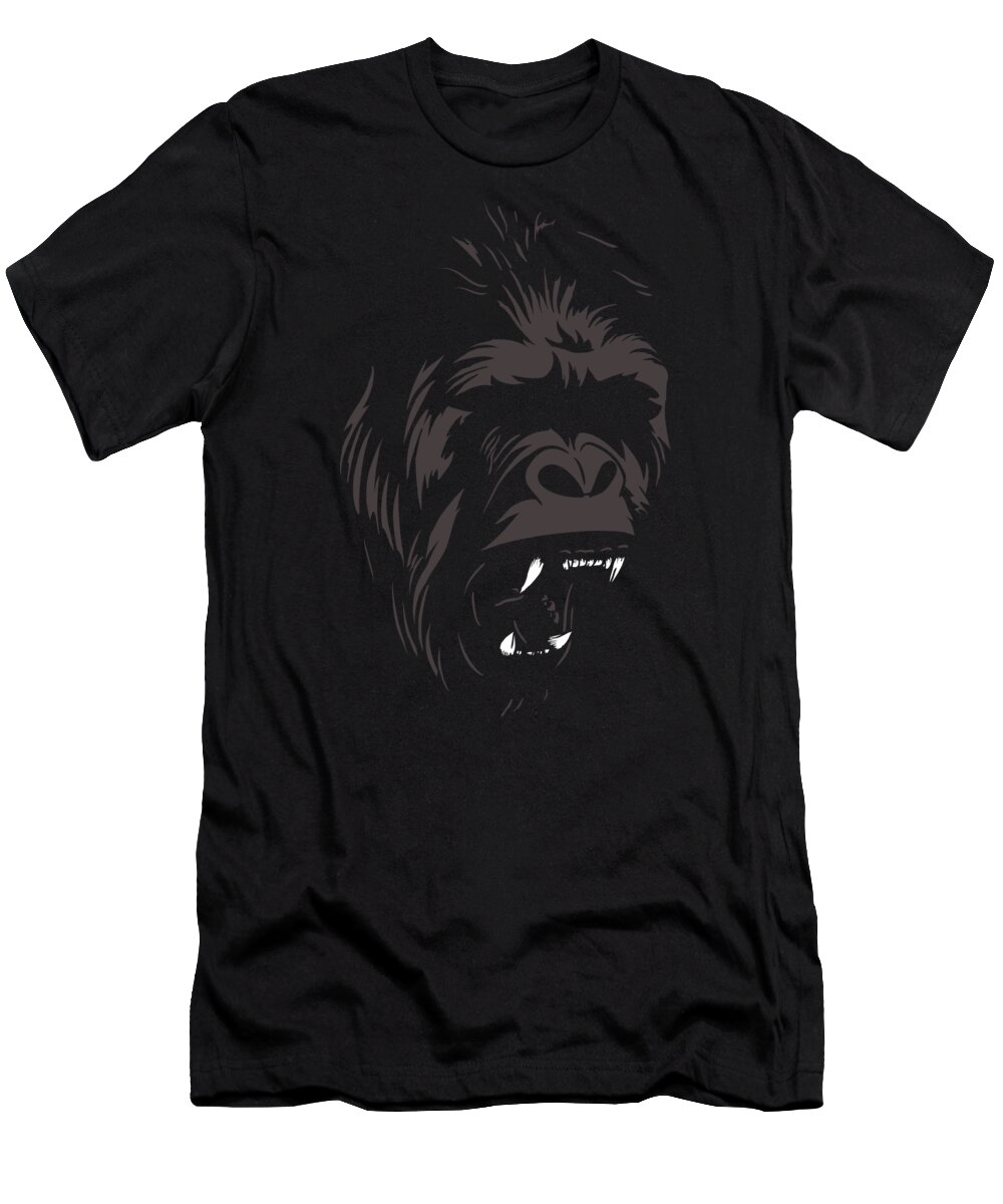 Monkey T-Shirt featuring the digital art Gorilla by Jacob Zelazny