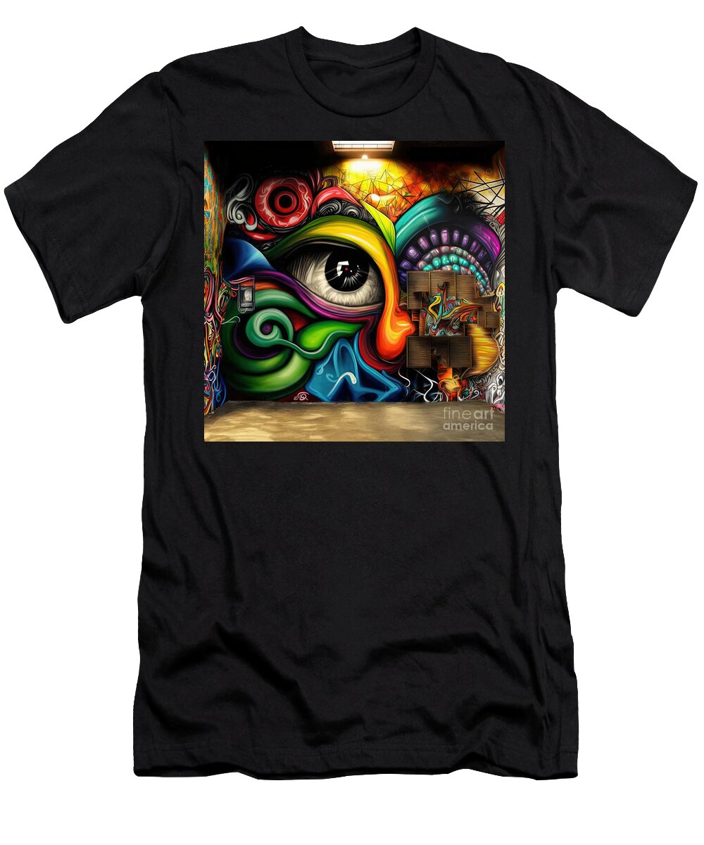 Graffiti T-Shirt featuring the digital art Graffiti Design Series 1115-a by Carlos Diaz