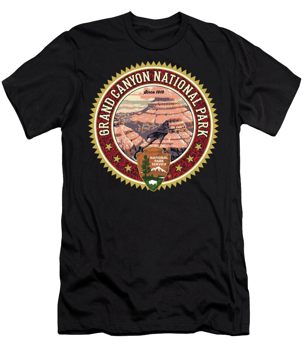 National Park T-Shirt featuring the digital art Grand Canyon National Park by Gary Grayson