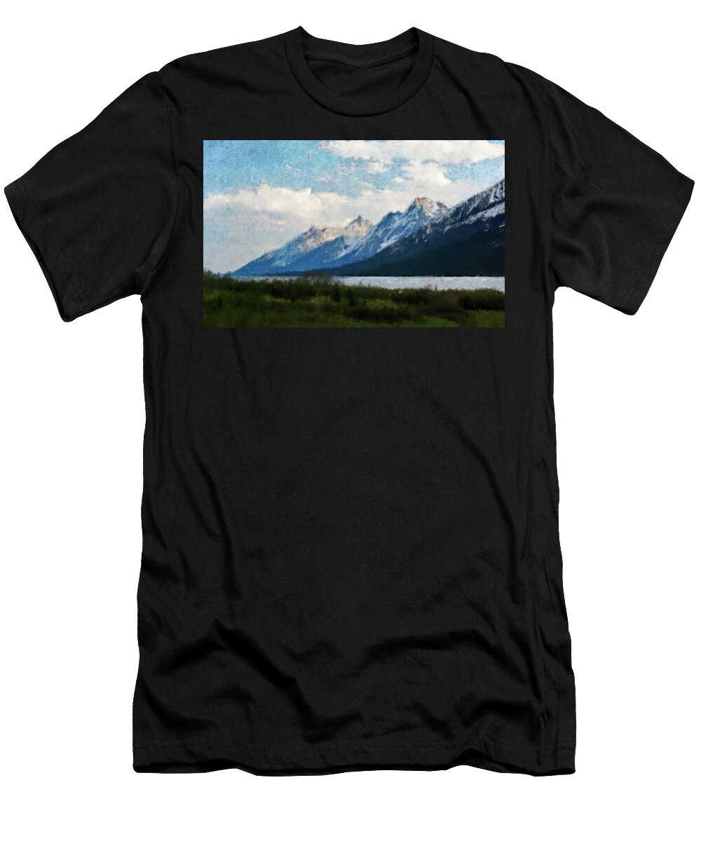 Grand Teton National Park Spring Painting T-Shirt featuring the painting Grand Teton National Park Spring Painting by Dan Sproul
