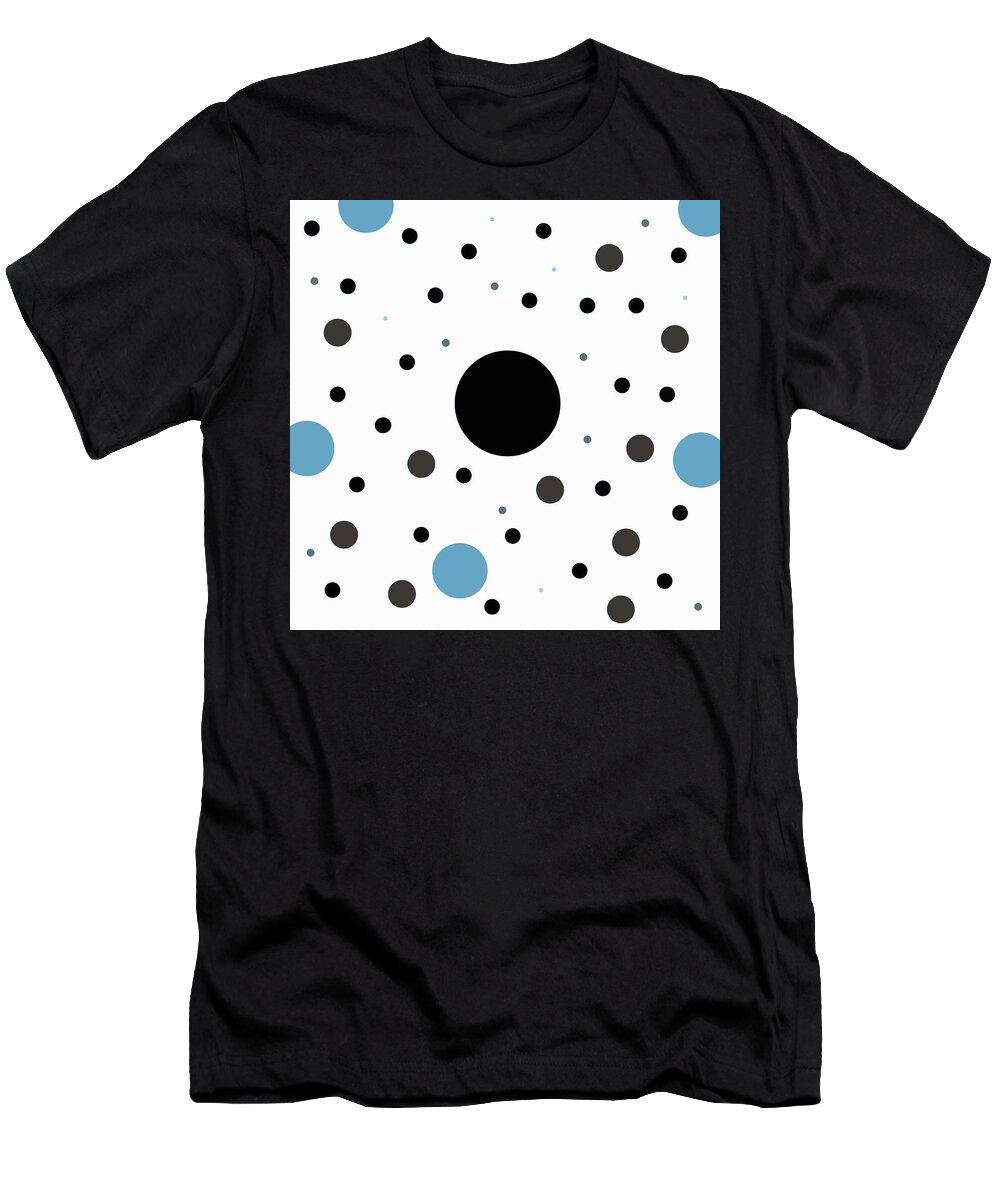 Black T-Shirt featuring the digital art Graphic Polka Dots by Amelia Pearn