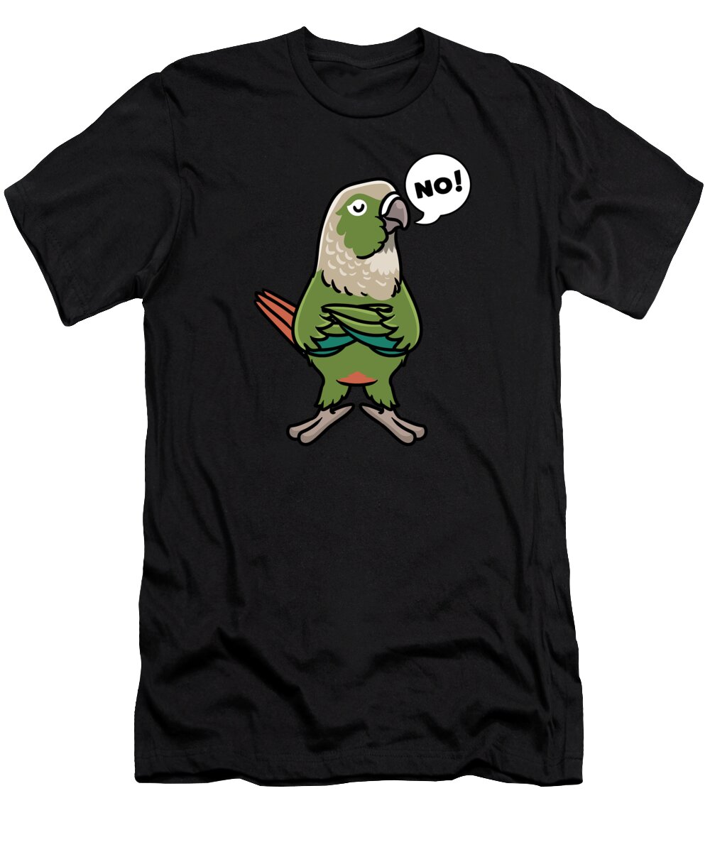 Green Cheek Conure T-Shirt featuring the digital art Green Cheek Conure Green-Cheeked Parakeet by Joyce W