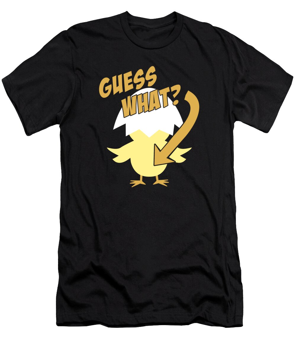 Cool T-Shirt featuring the digital art Guess What Chicken Butt Funny by Flippin Sweet Gear