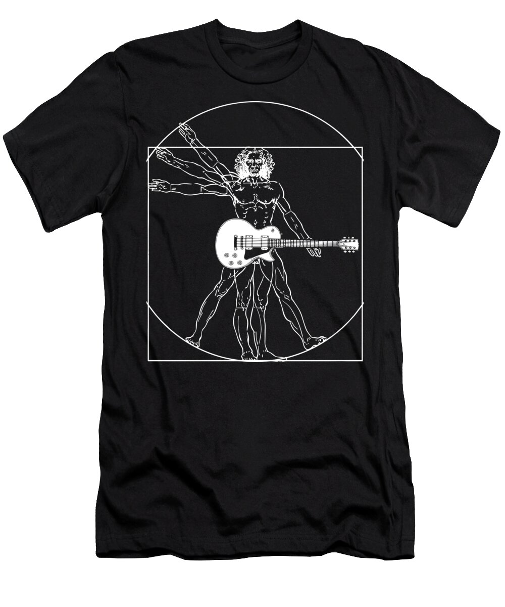 Music T-Shirt featuring the digital art Guitar Davinci by Jacob Zelazny