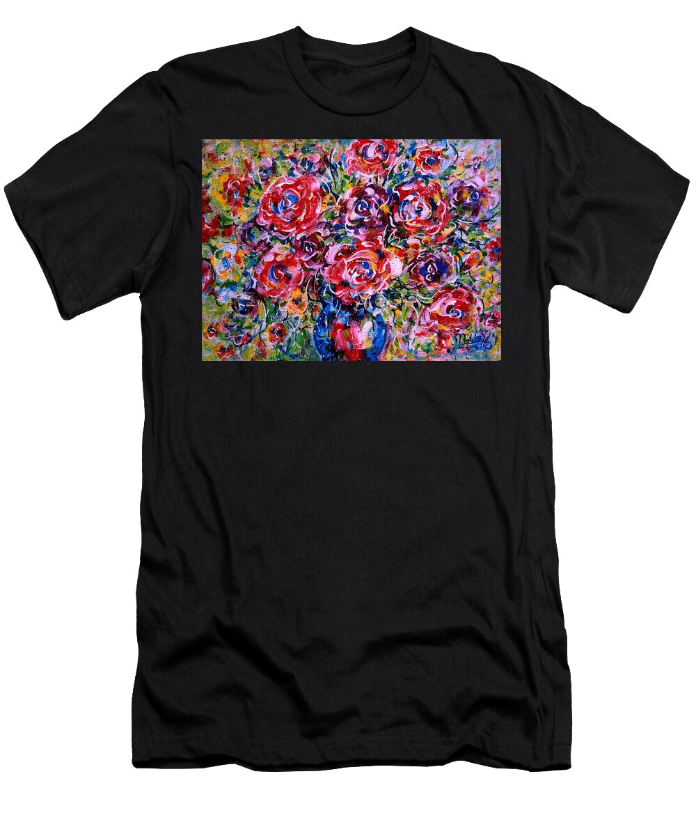 Flowers T-Shirt featuring the painting Happy Expressions by Natalie Holland