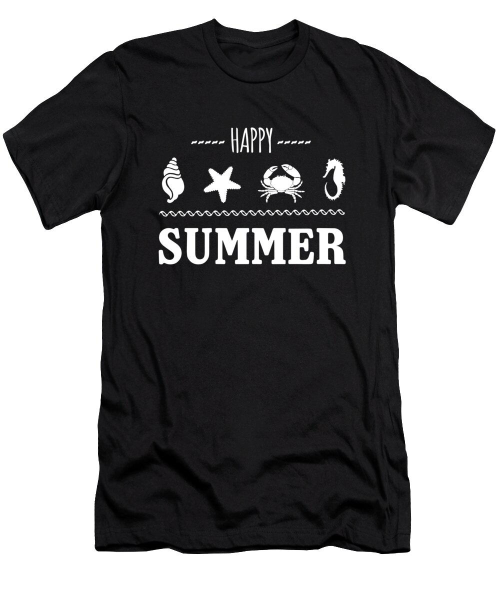 Funny T-Shirt featuring the digital art Happy Summer by Flippin Sweet Gear