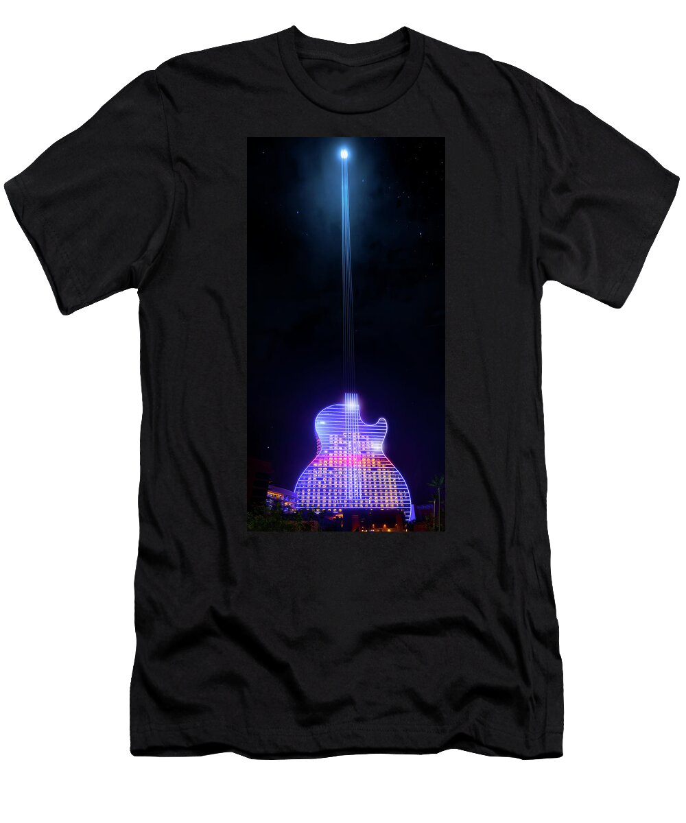 Seminole Hard Rock Hotel And Casino T-Shirt featuring the photograph Hard Rock Guitar Hotel by Mark Andrew Thomas