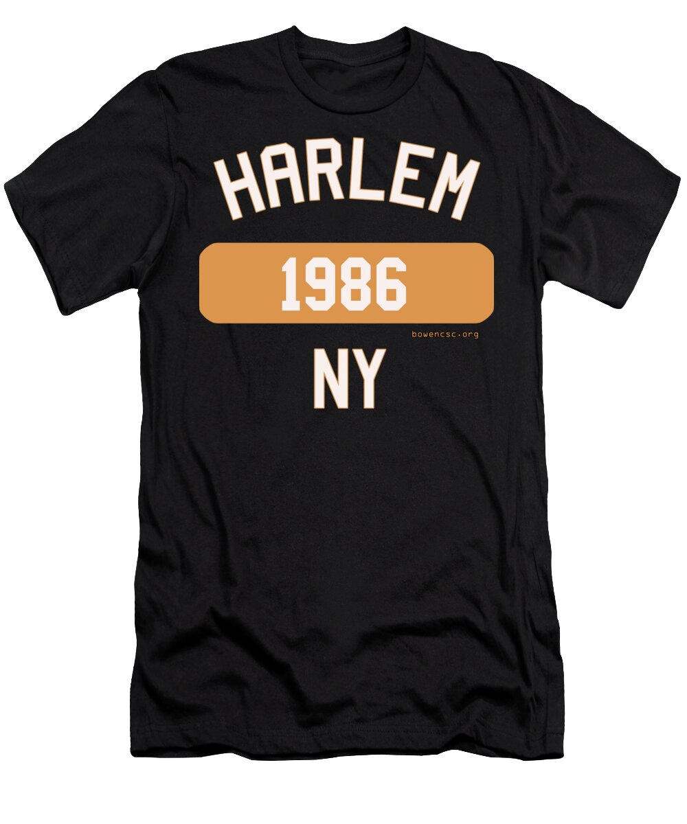 Nyc T-Shirt featuring the digital art Harlem 1986 Orange Urban Grace New York-Inspired Attire by Lotus Leafal