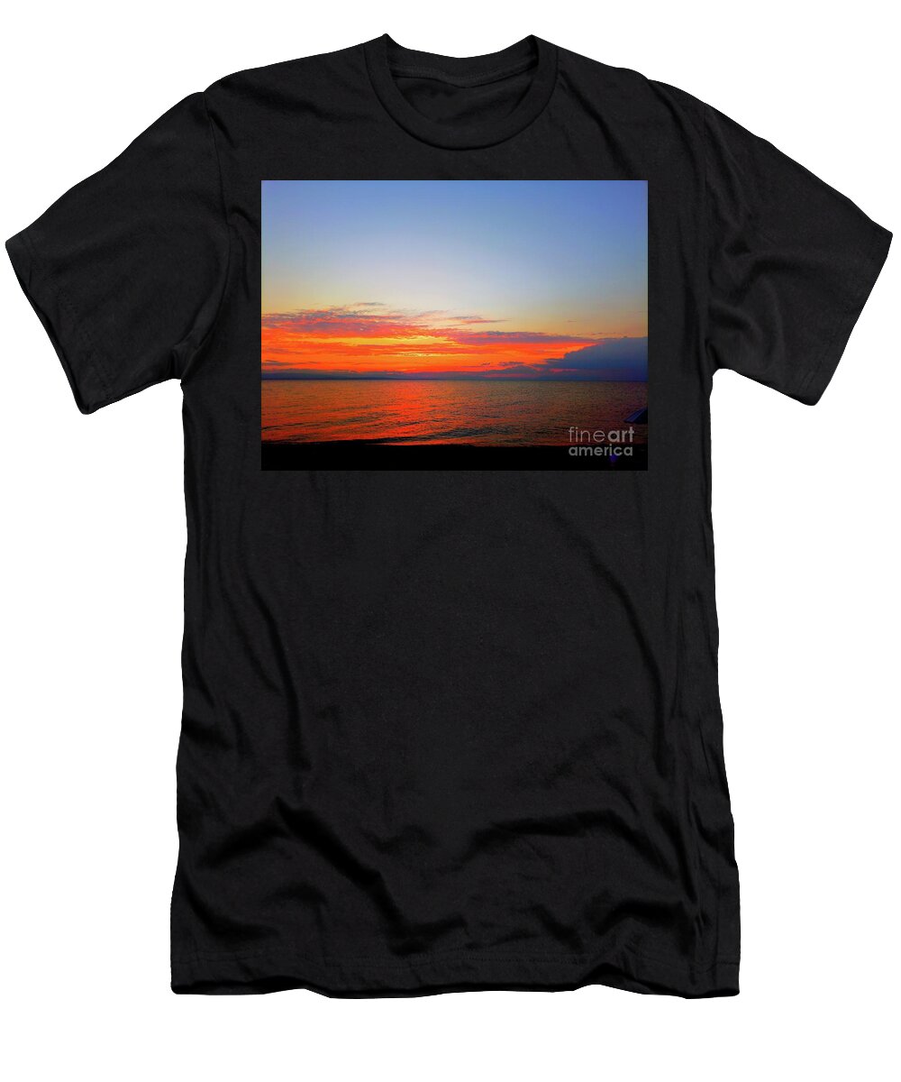 Harmony Of Sunset Over The Seascape T-Shirt featuring the photograph Harmony of Sunset Over The Seascape by Leonida Arte