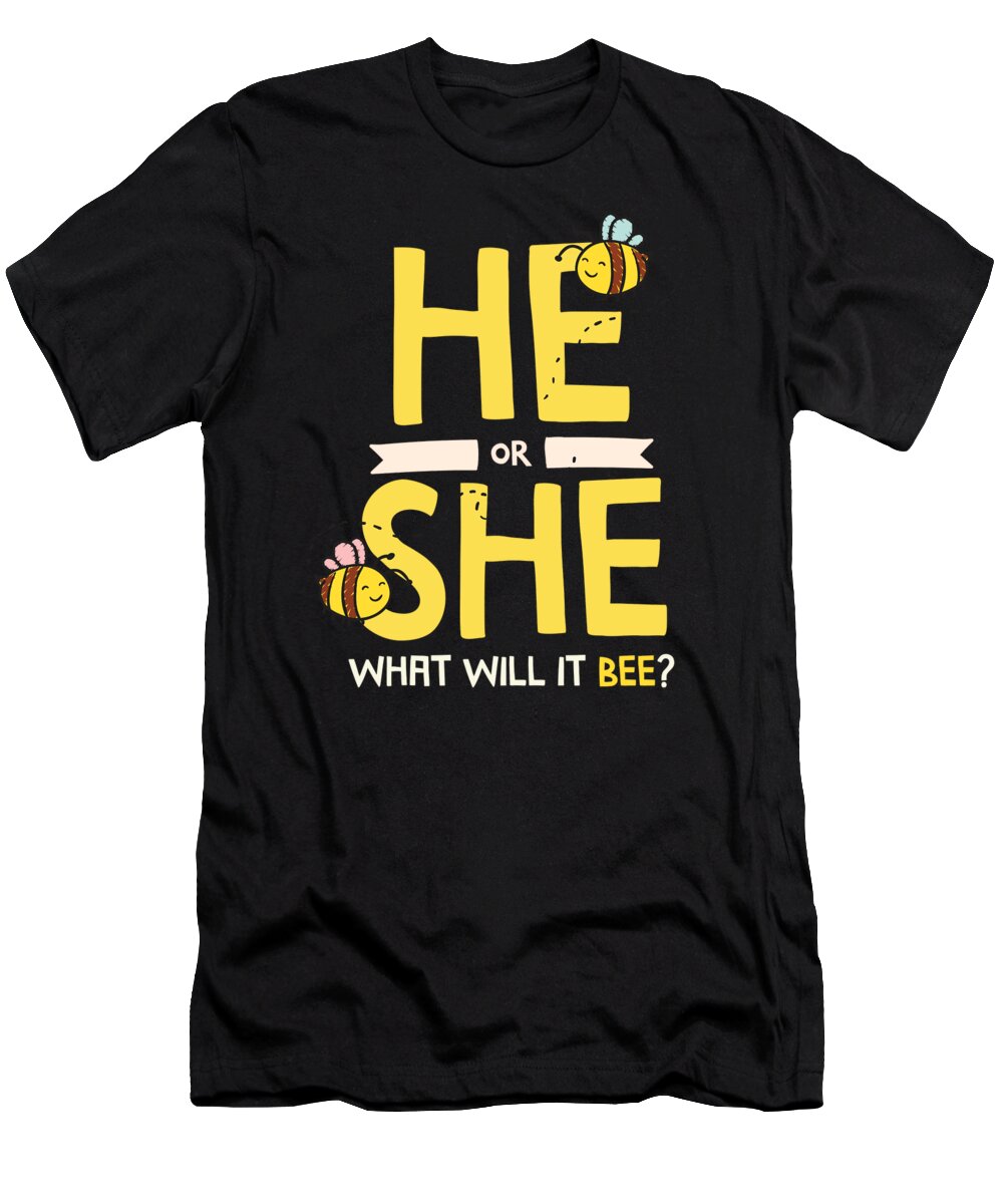 He Or She What Will It Bee Gender Reveal Baby Shower T Shirt For Sale By Noirty Designs