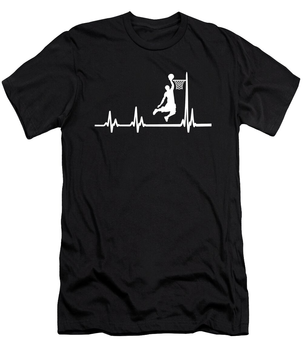 Birthday Gift T-Shirt featuring the digital art Heartbeat Basketball 2 by Alessandra Roth