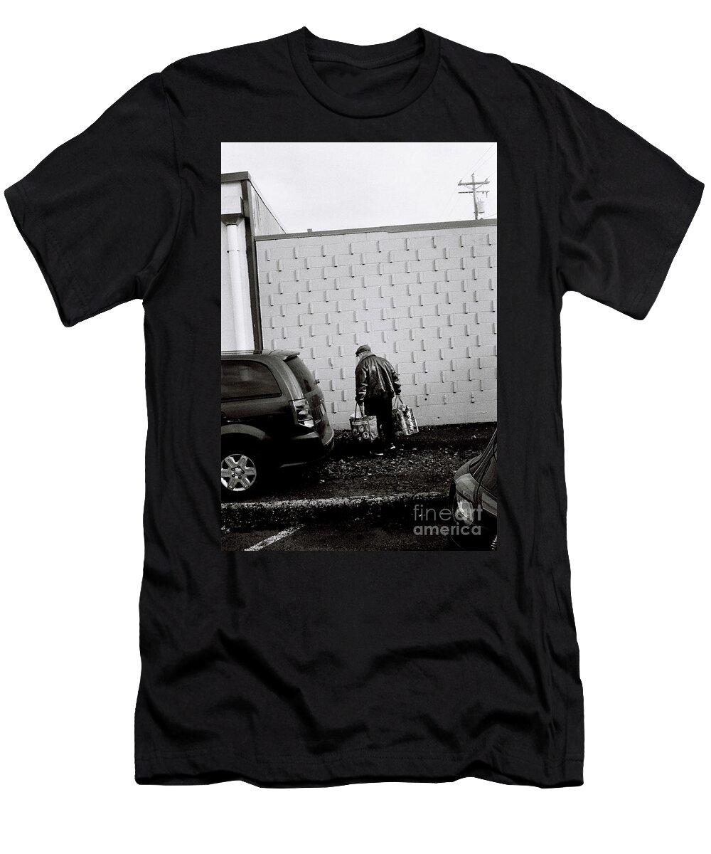 Street Photography T-Shirt featuring the photograph Heavy Burdens by Chriss Pagani