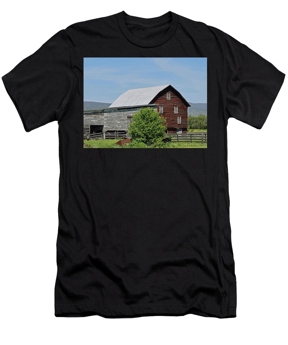Barn T-Shirt featuring the photograph Here Sits This Barn by Roberta Byram