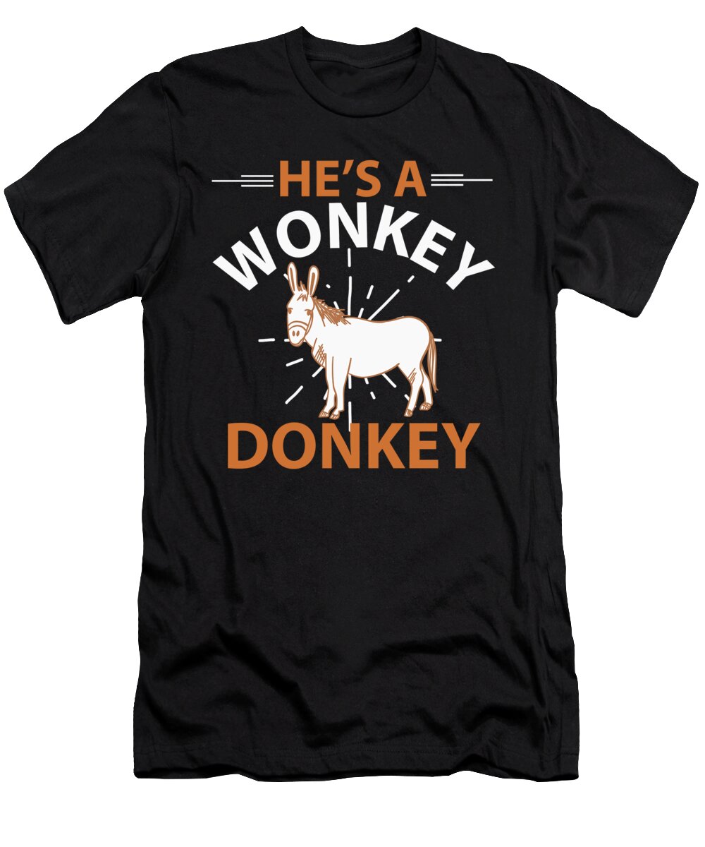 Donkey T-Shirt featuring the digital art Hes a wonky donkey by Jacob Zelazny