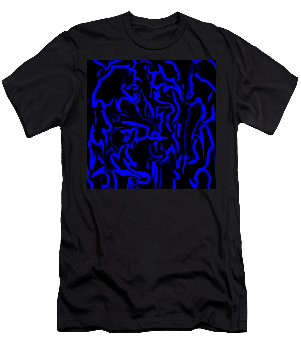 Abstract Art T-Shirt featuring the digital art Hidden Blue Bird by Ronald Mills