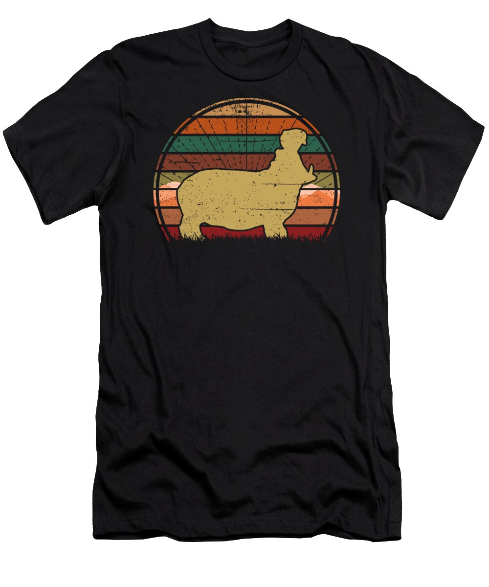 Hippo T-Shirt featuring the digital art Hippo Sunset by Filip Schpindel