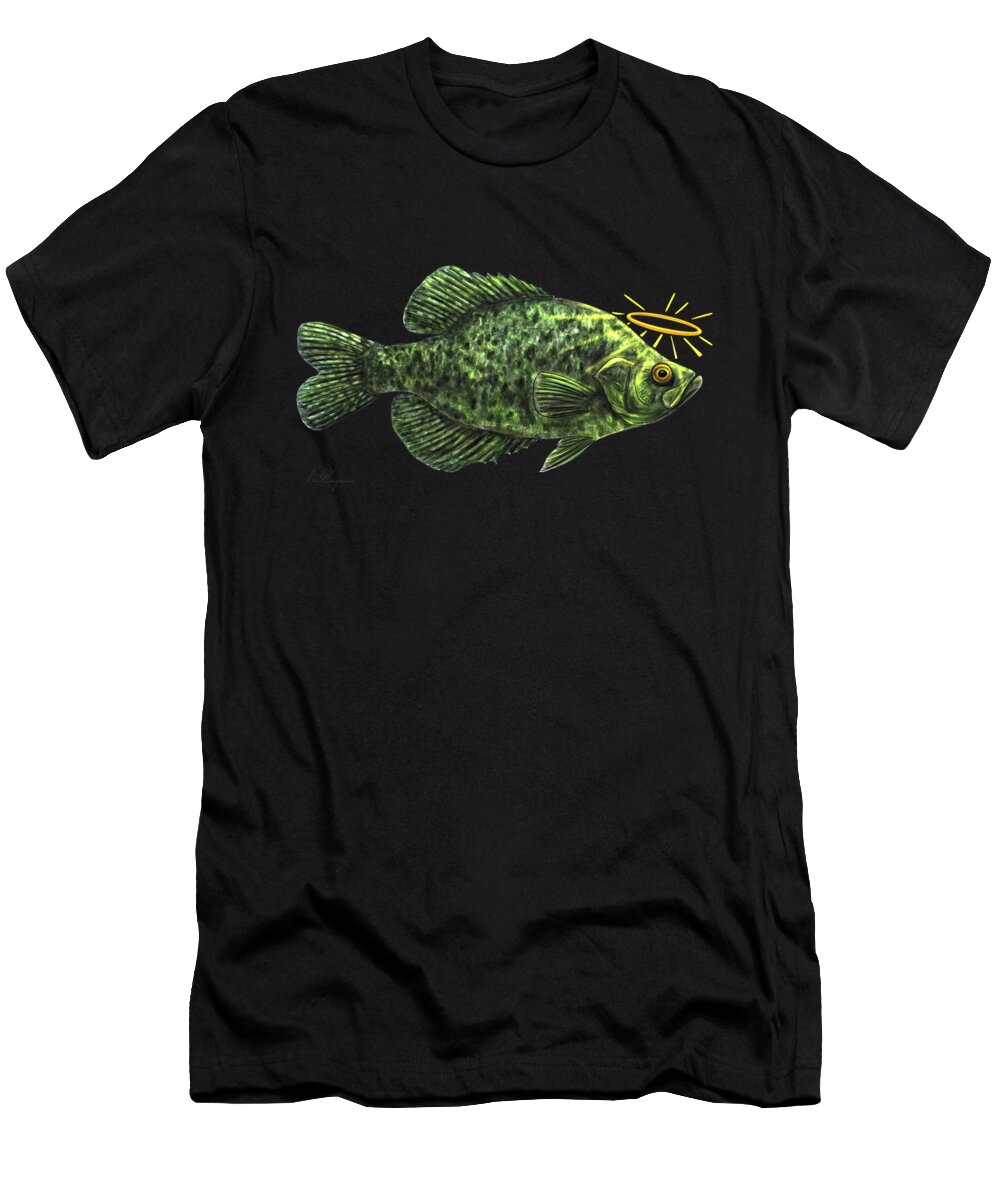 Haha Very Puny T-Shirt featuring the digital art Holy Crappie by David Burgess