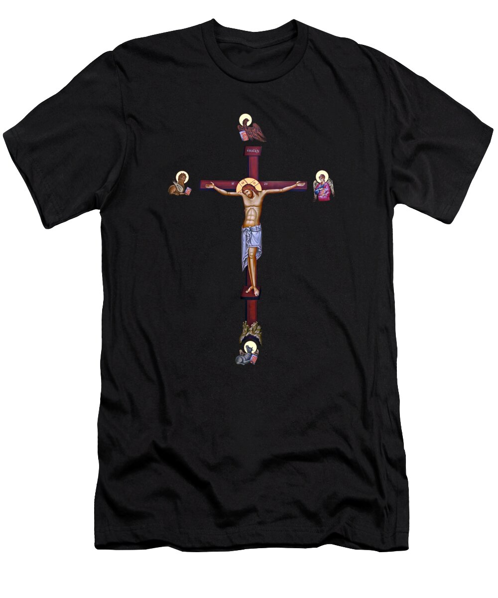 Black T-Shirt featuring the photograph Holy Crucifixion in Black by Munir Alawi