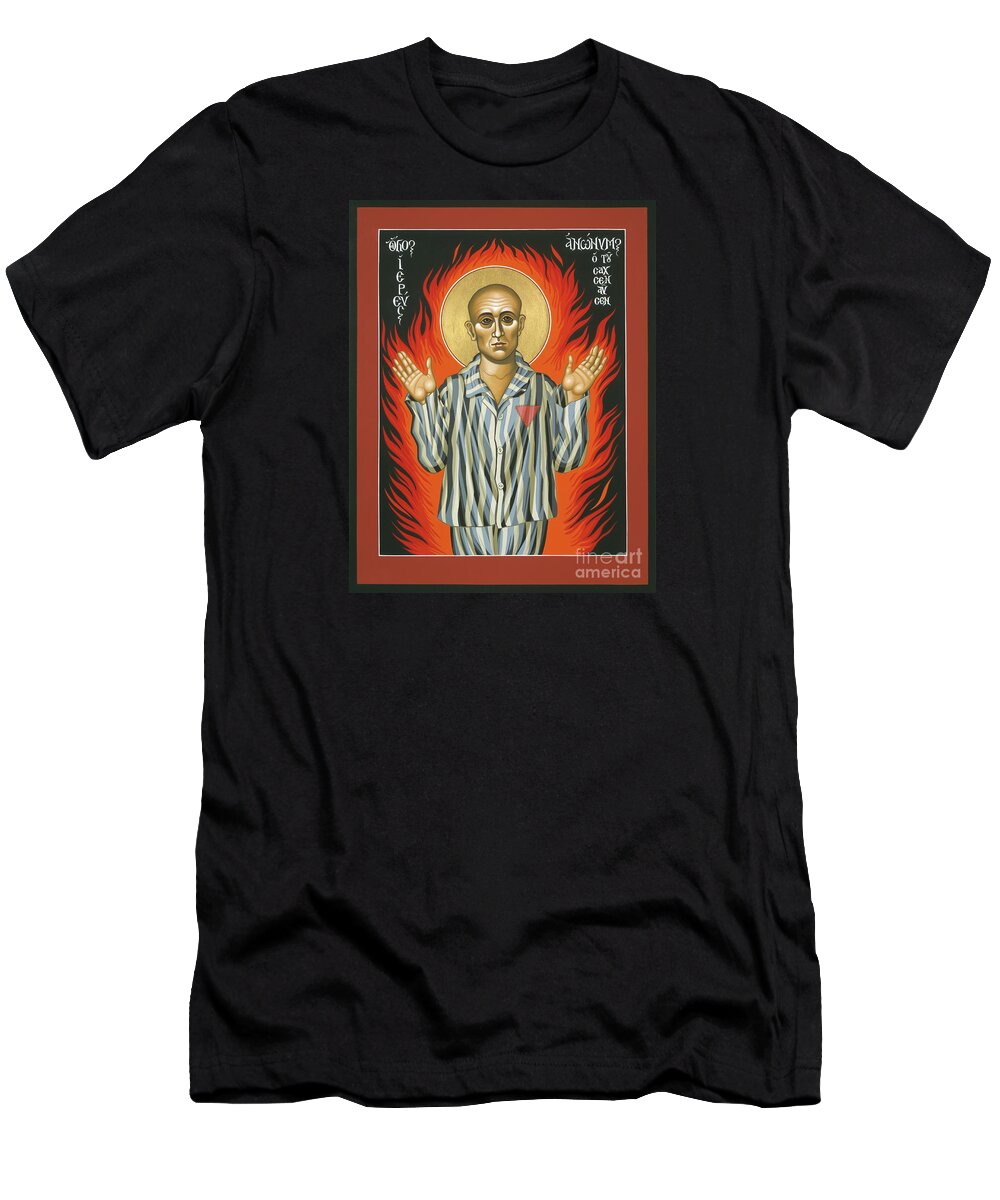 William Hart Mcnichols T-Shirt featuring the painting Holy Priest Anonymous One of Sachsenhausen 013 by William Hart McNichols