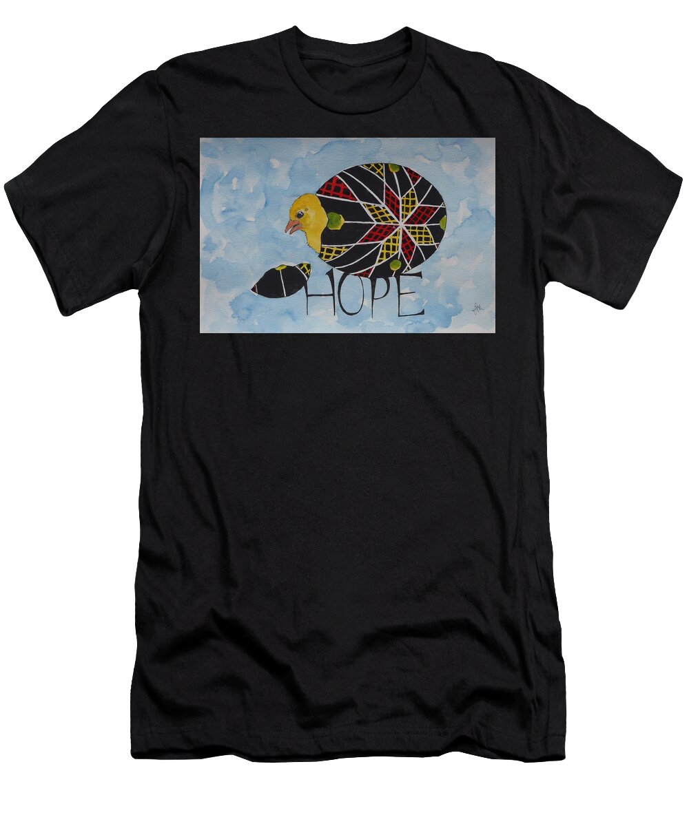 Hope T-Shirt featuring the mixed media Hope egg by Lisa Mutch