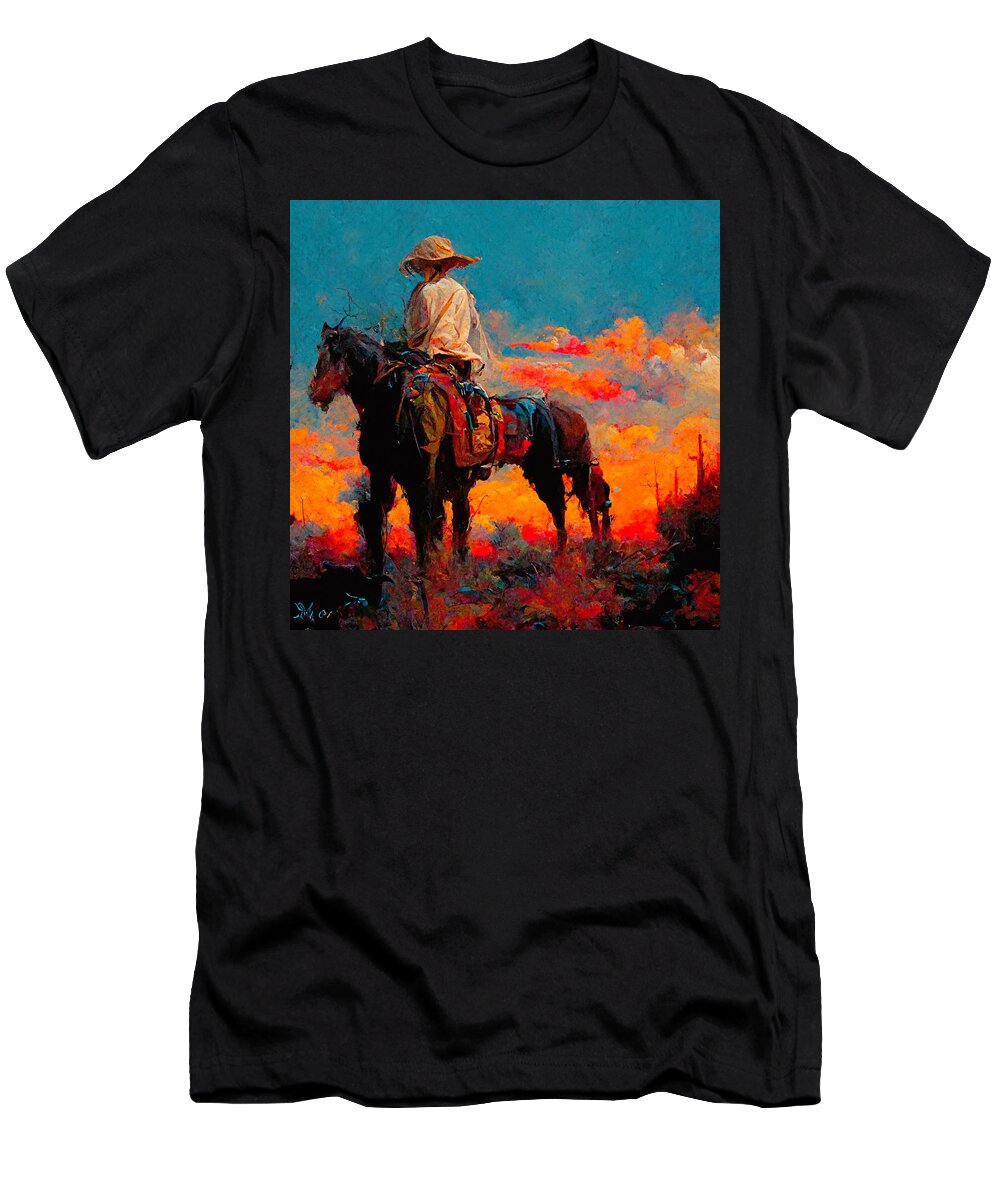 Horse T-Shirt featuring the digital art Horses #7 by Craig Boehman