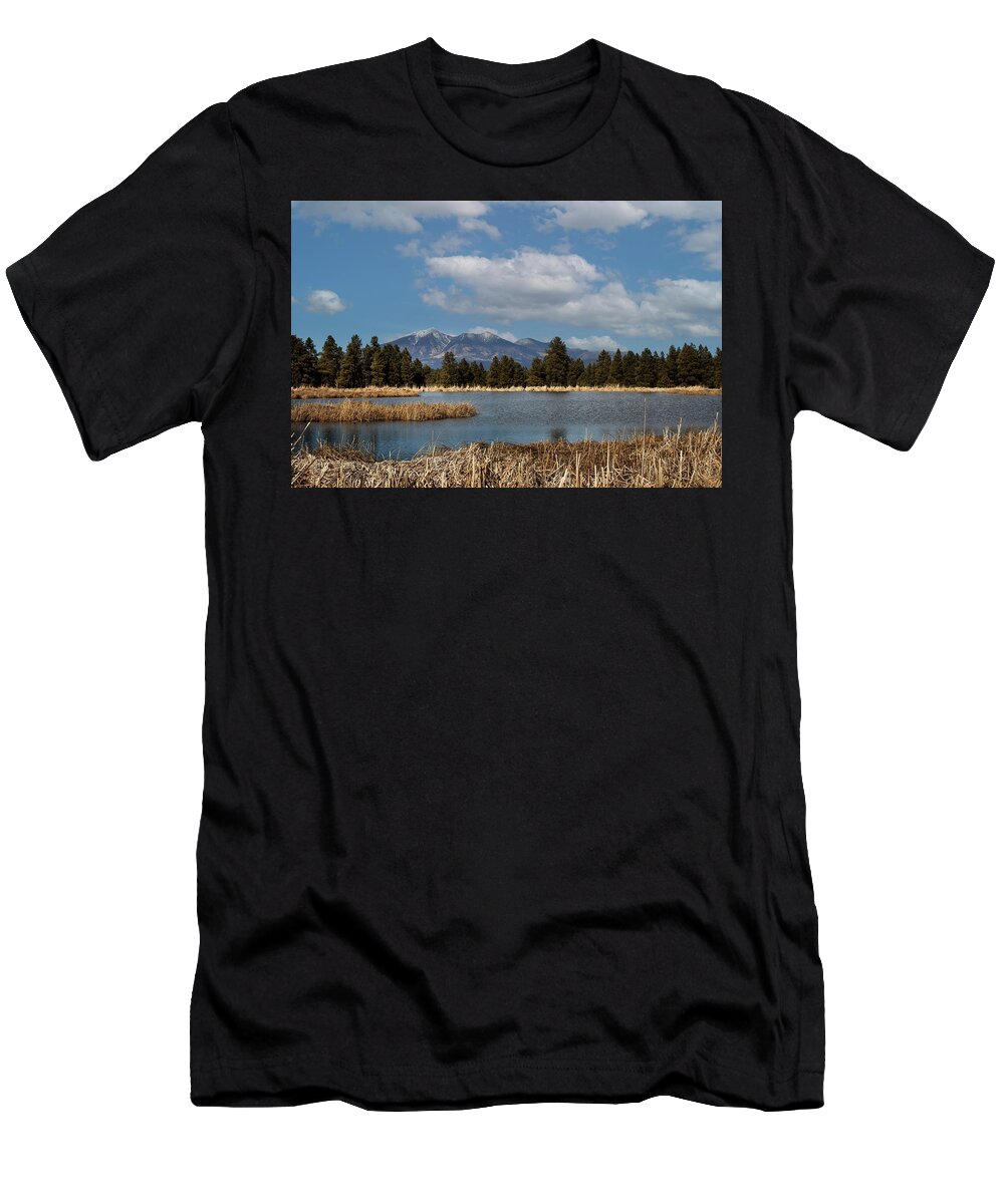 Arizona T-Shirt featuring the photograph Humphrey's Peak in Spring by Laura Putman