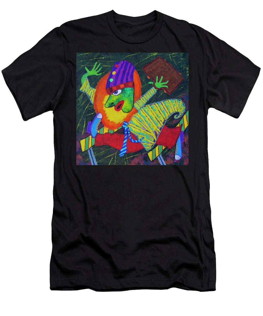 Visionary Visionaryart Art Painting 16x16 Hurry Late Running T-Shirt featuring the painting Hurry by Hone Williams