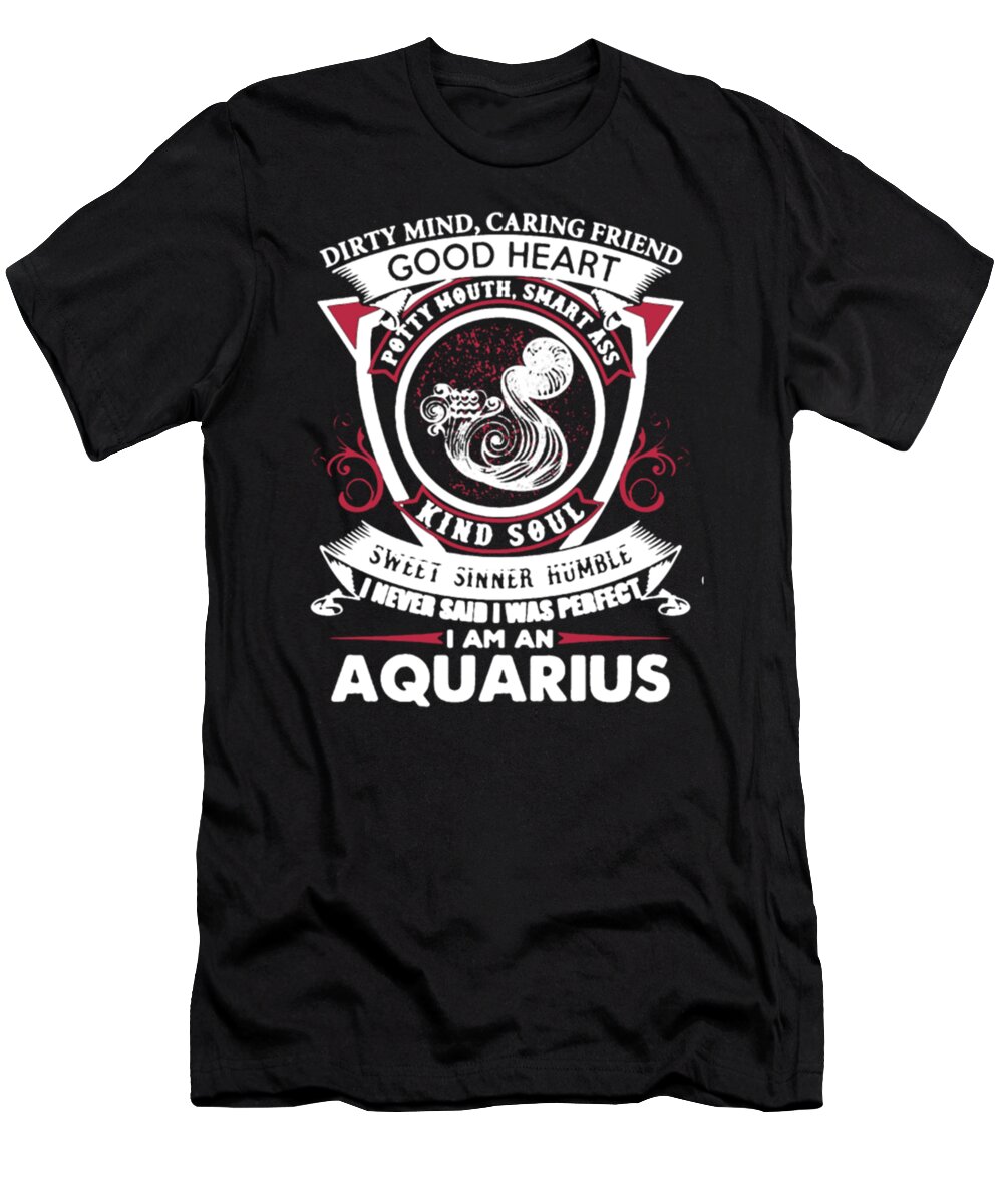 Aquarius T-Shirt featuring the digital art I Am An Aquarius by Tinh Tran Le Thanh