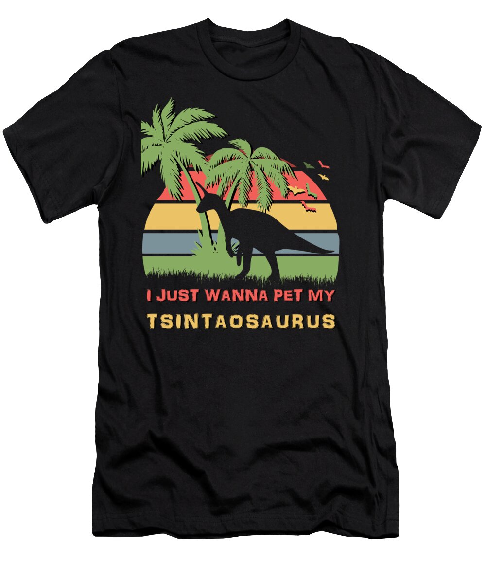 I T-Shirt featuring the digital art I Just Wanna Pet my Tsintaosaurus by Megan Miller