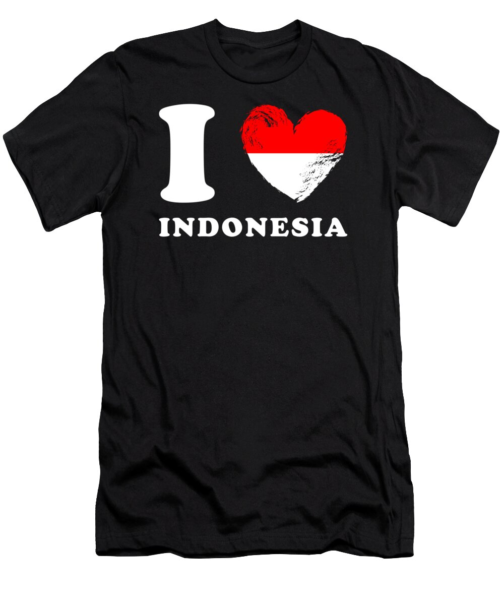 Indonesia T-Shirt featuring the digital art I Love Indonesia by Manuel Schmucker