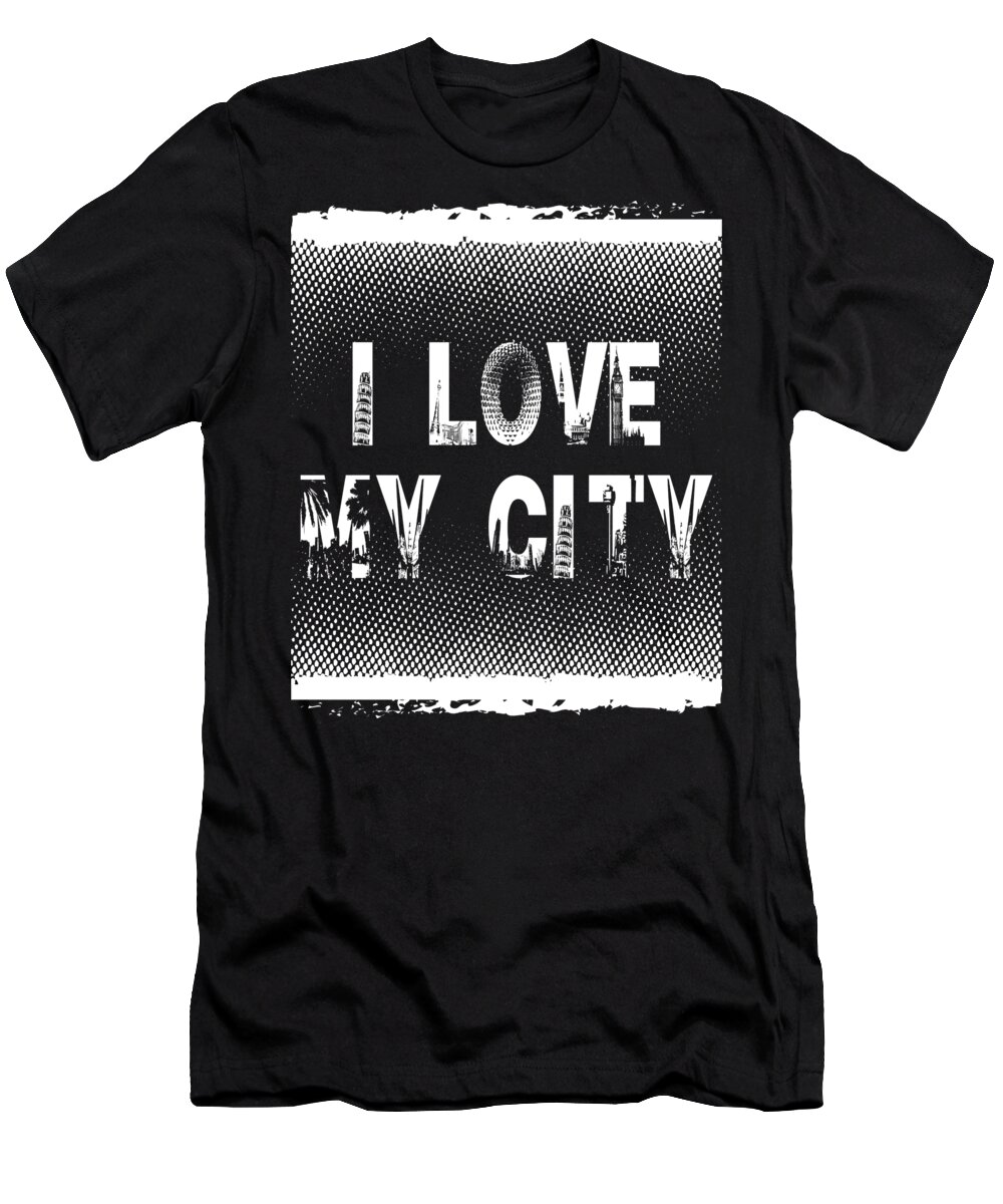 England T-Shirt featuring the digital art I Love My City Breathtaking Views from London Eye by Lotus Leafal