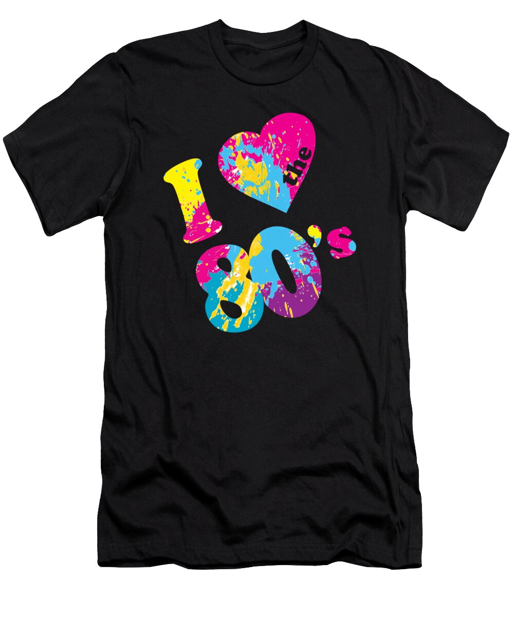 Retro T-Shirt featuring the digital art I Love the 80s by Flippin Sweet Gear