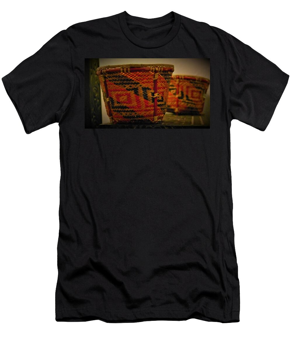 Iban T-Shirt featuring the photograph Iban tribal basket from Borneo 1 by Robert Bociaga