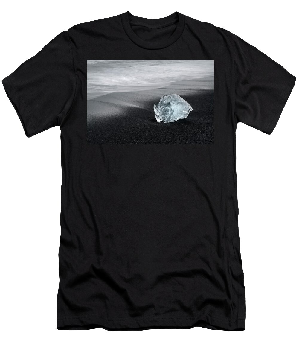 Diamond Beach T-Shirt featuring the photograph Iceland - rough diamond at Diamond beach by Olivier Parent