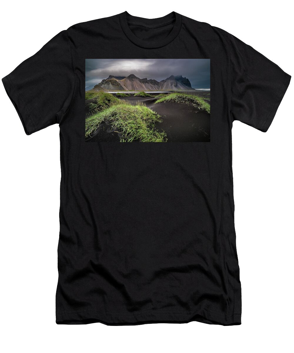 Stokksnes T-Shirt featuring the photograph Iceland - Stokksnes and the Vestrahorn by Olivier Parent