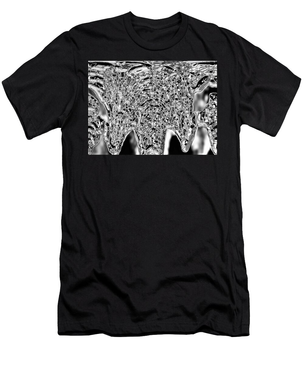 Abstract Art T-Shirt featuring the digital art Icicle Formation by Ronald Mills