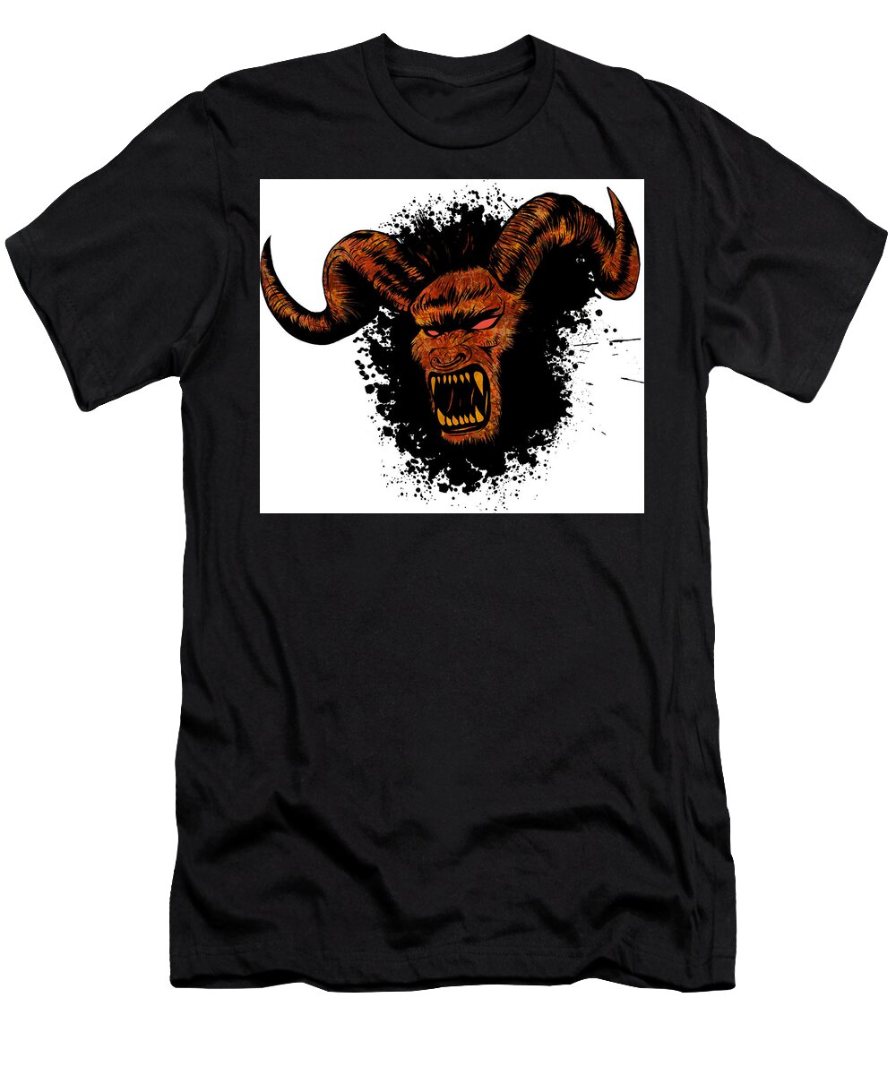 Illustration Of Diabolik Demon Evil Face Tattoo T-Shirt by Dean ...