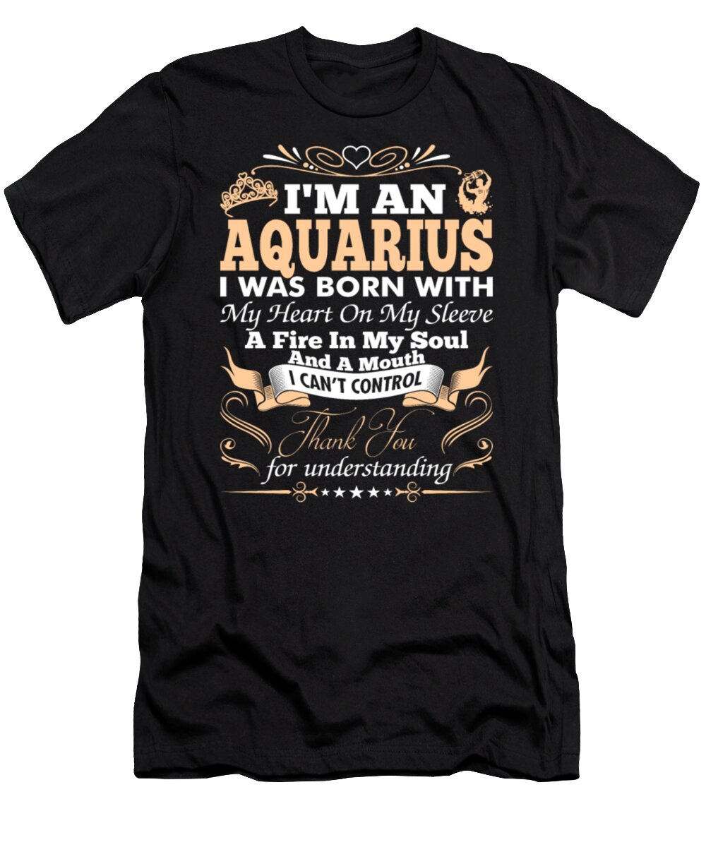 Aquarius T-Shirt featuring the digital art I'm An Aquarius by Tinh Tran Le Thanh