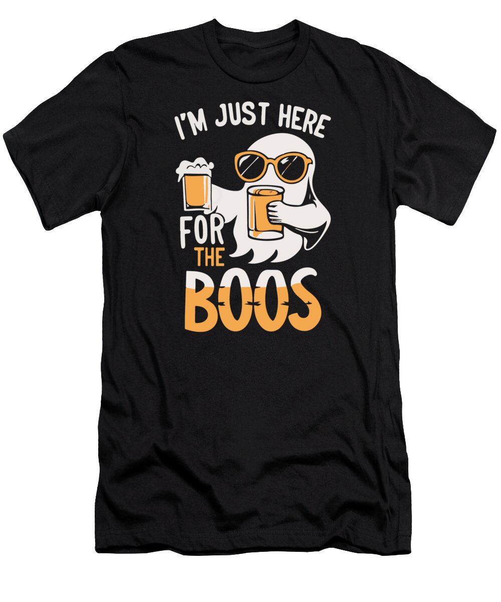 Halloween T-Shirt featuring the digital art Im Just Here For the Boos Ghost by Flippin Sweet Gear