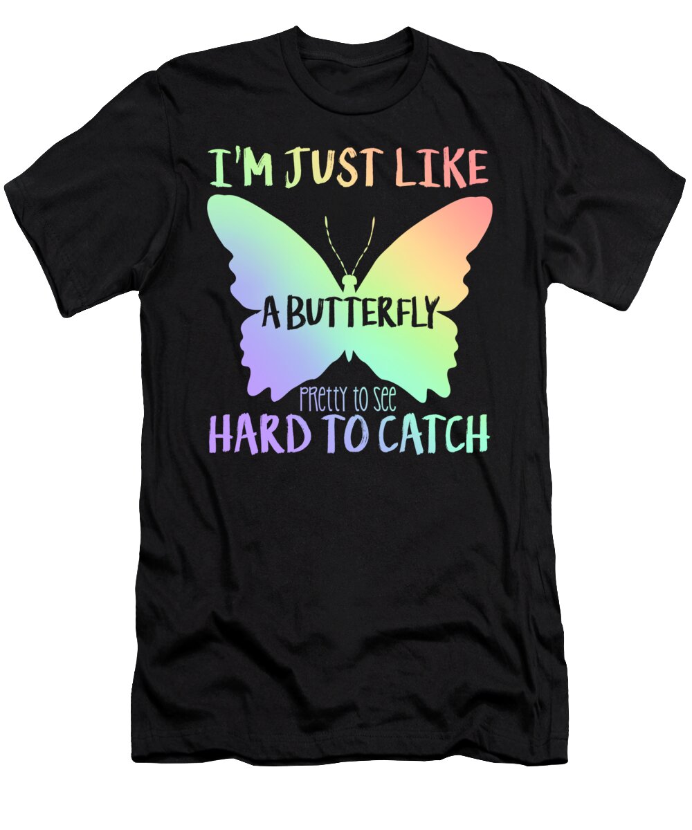 Watercolor Butterfly T-Shirt featuring the digital art Im Just Like A Butterfly by Jacob Zelazny