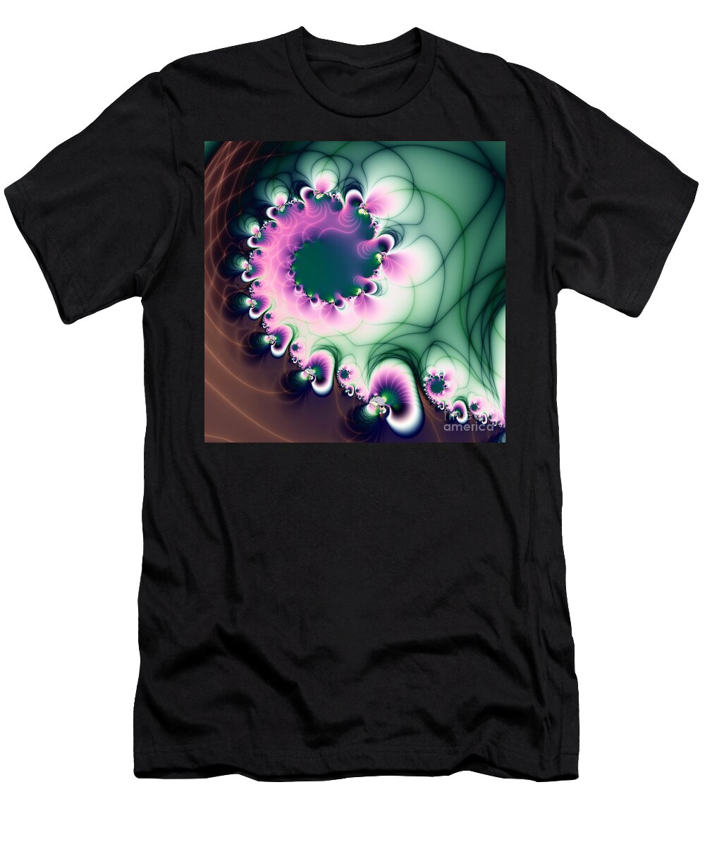 Spiral T-Shirt featuring the digital art Imaginary garden 1 by Delphimages Photo Creations