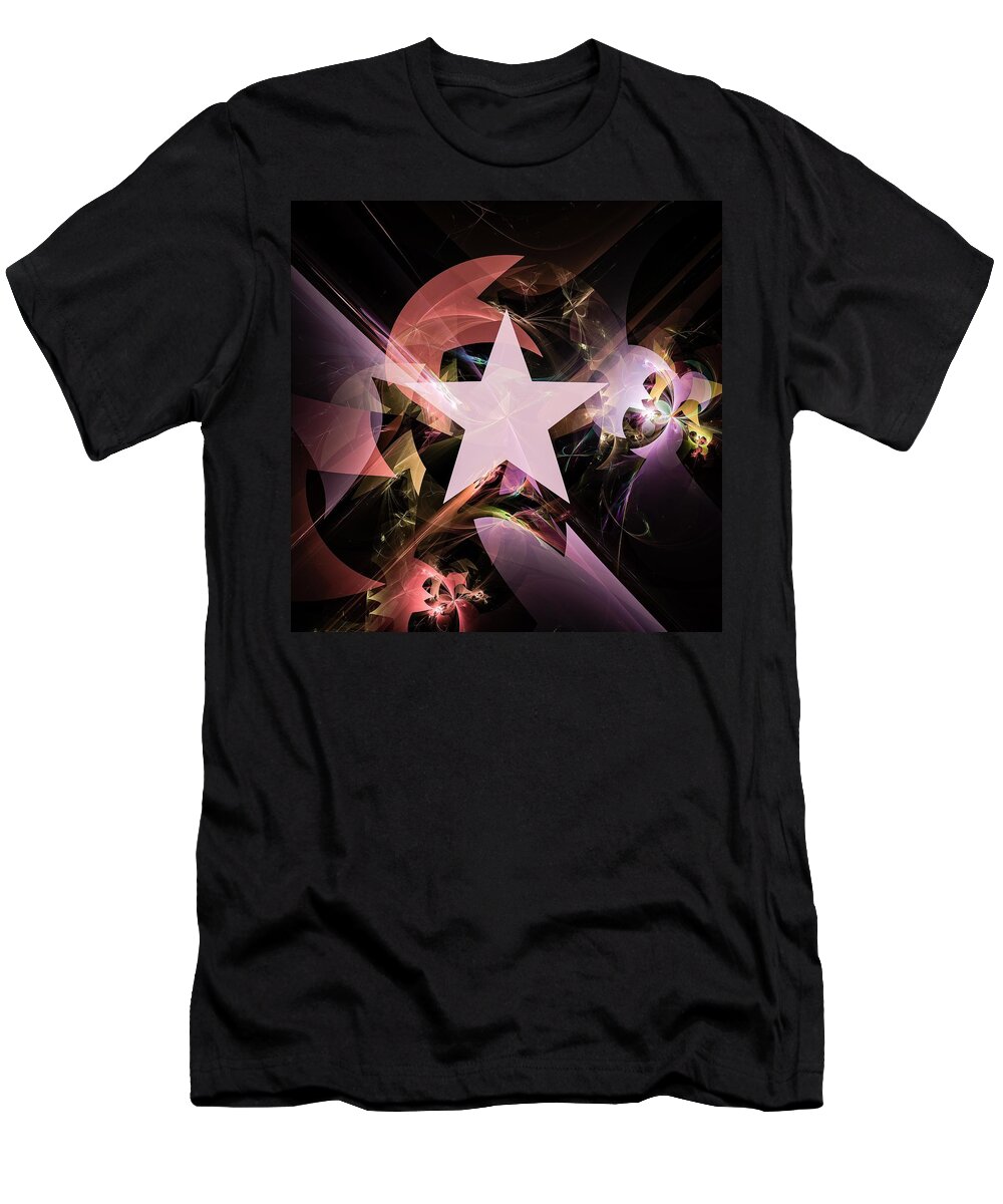 Digital Art #creative#handmade Art #unique Style #modern #abstract Performance #concept #star#in The Shadow# T-Shirt featuring the digital art In The Shadow Of A Star / Digital Art by Aleksandrs Drozdovs