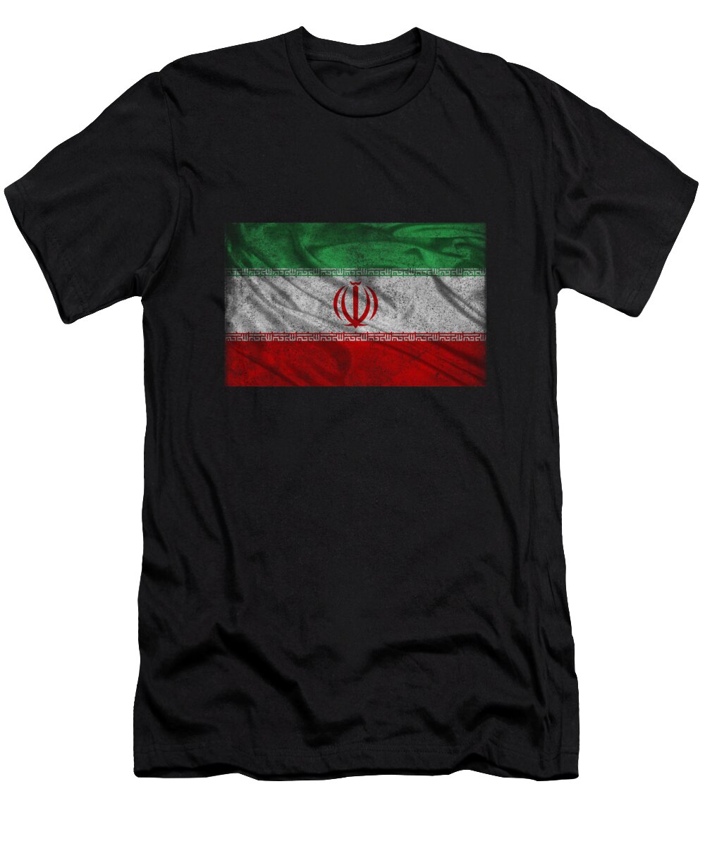 Funny T-Shirt featuring the digital art Iran Flag Retro by Flippin Sweet Gear