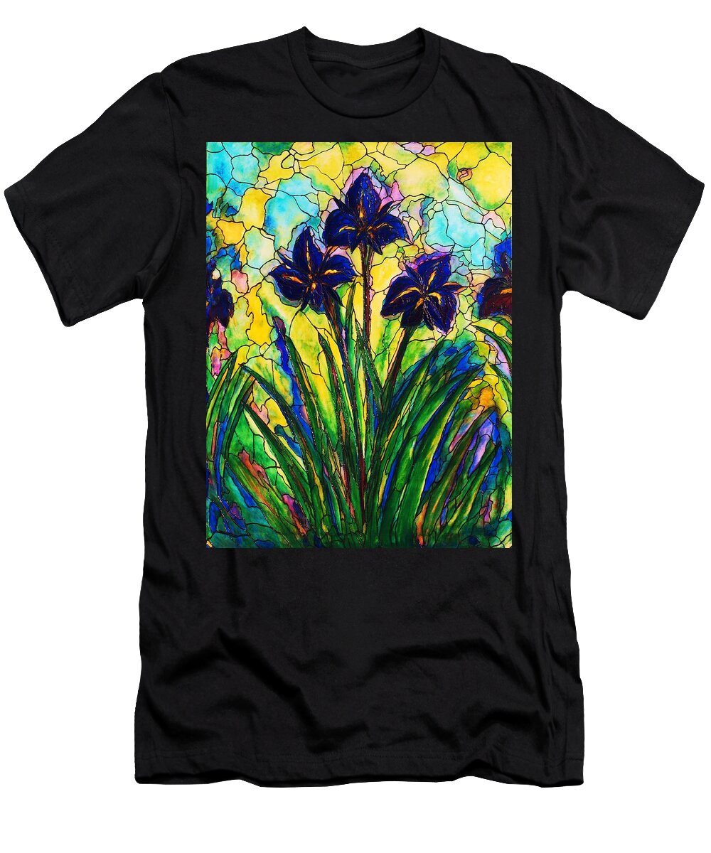 Original Art T-Shirt featuring the painting Irises by Rae Chichilnitsky